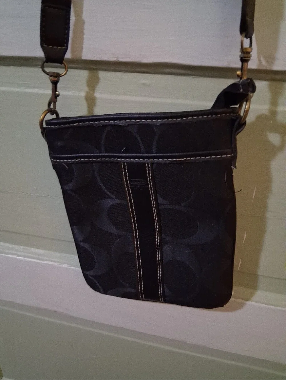 Coach Black Signature Jacquard Crossbody Bag